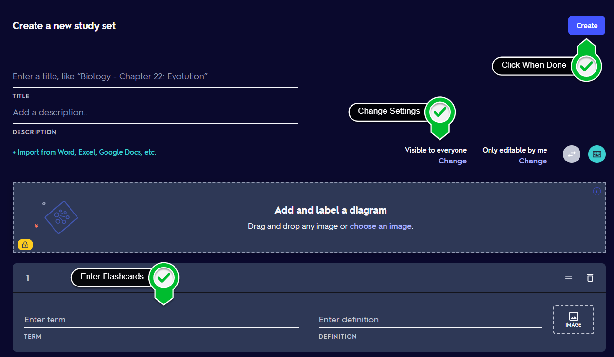 Quizlet Create Study Set Bishop O Dowd High School Technology Help 